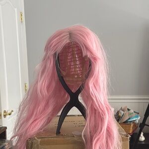 Pink Wavy Hair Synthetic Cosplay Wig